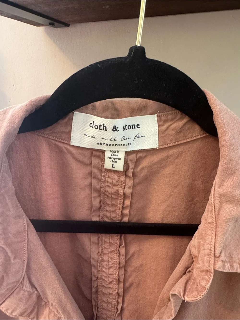 Anthropologie cloth & stone Button Front Blouse in Dusty Rose - Picture 3 of 8